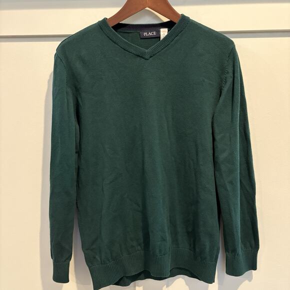 Lot Of 2 Children’s Place Sweaters Boys XXL 16 Grey Green Long Sleeve - Picture 8 of 11